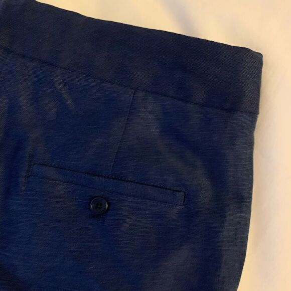 Aritzia Wilfred linen blend navy blue button tie pleated shorts Sz 00 XS - Picture 8 of 8